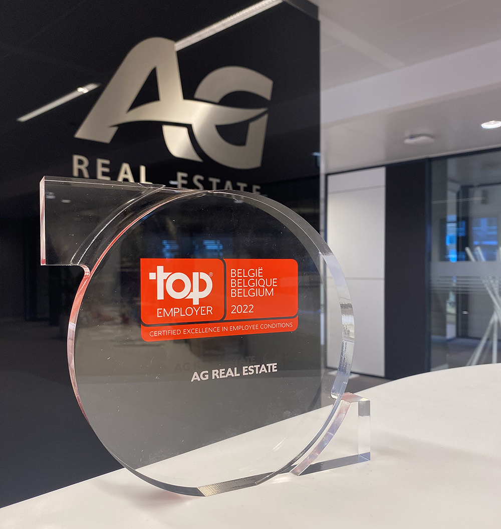 Eerste certificering als Top Employer 2022 voor AG Real Estate in België